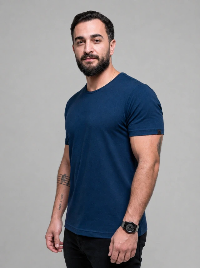 CAMISETA TECH MODAL - AZUL MARINHO